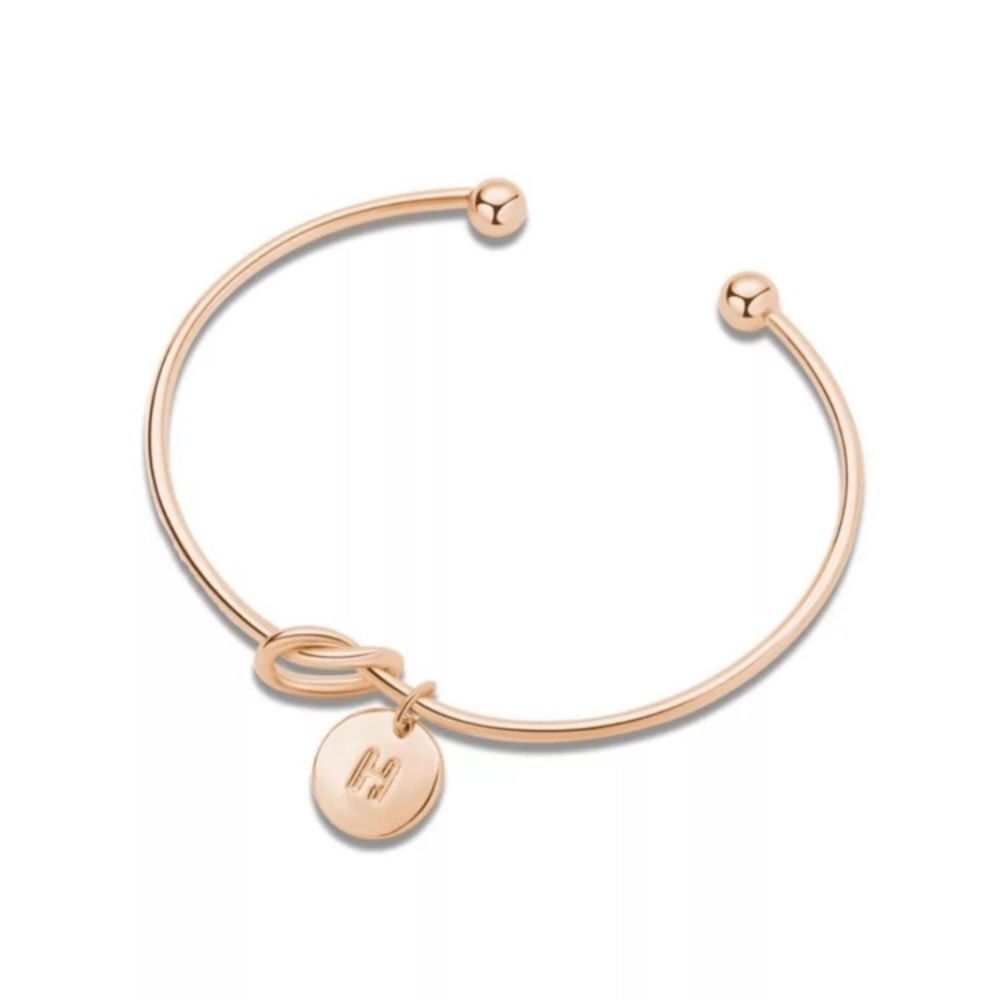 Rose Gold Initial Knot Bracelet - Picture 2 of 6